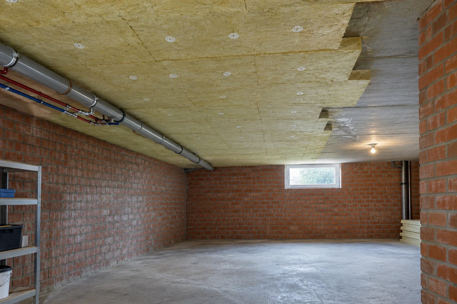 Isolation du plafond de cave avec panneaux rigides