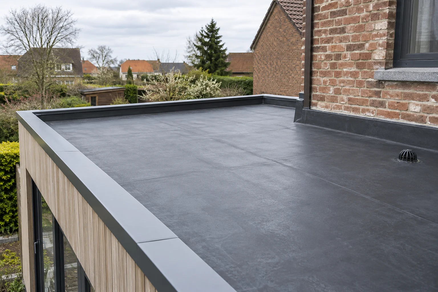 Geïsoleerd plat dak met EPDM-dakbedekking